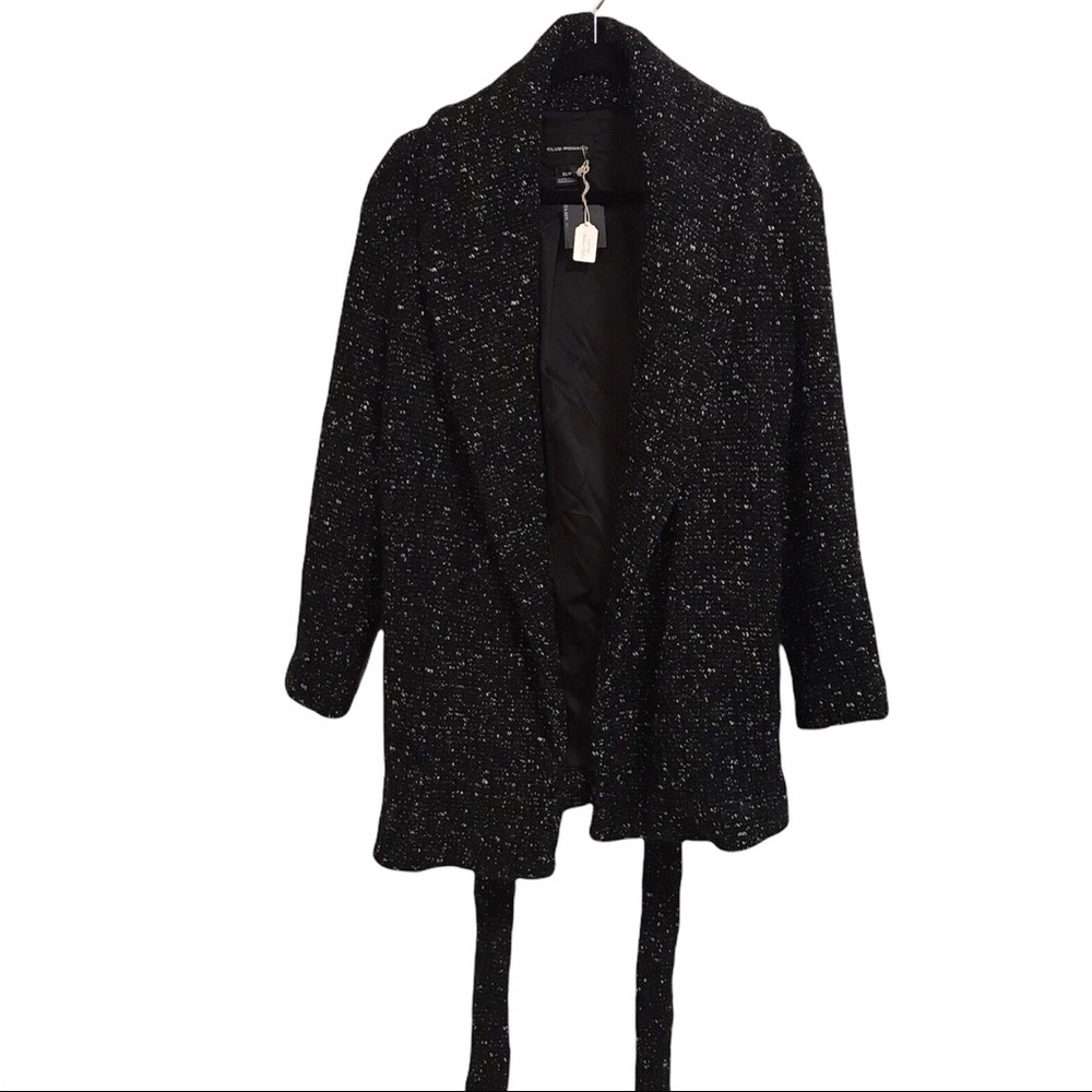 New Club Monaco Wool Blend Tweed Like Cardigan Coat - Size Medium